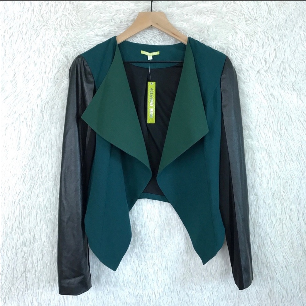 Gianni Bini Jordan Open Jacket Green/Black Large